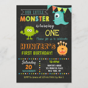 モンスター誕生日招待状- Little Monster 招待状