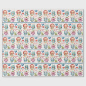 モンスター追加チャイルド名かわいい誕生日の男の子 ラッピングペーパー (フラット)