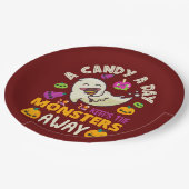 モンスター達が一日保ハロウィーン遠くに ペーパープレート (アングル)