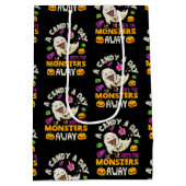 モンスター達が一日保ハロウィーン遠くに ミディアムペーパーバッグ (裏面)