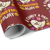 モンスター達が一日保ハロウィーン遠くに ラッピングペーパー (ロールコーナー)