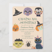 モンスター達よ、ハロウィンのお誕生日パーティに集まれ 招待状 (正面)