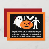 モンスター集団、ハローウィンパーティ招待状 案内ポストカード (正面/裏面)