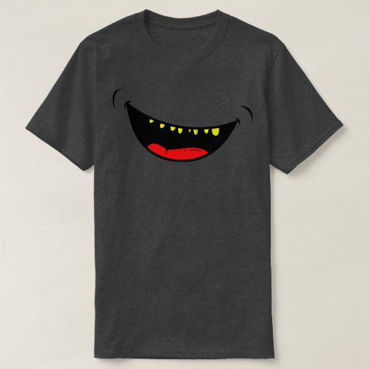 モンスター顔マスクスマイル笑い Tシャツ (デザイン正面)