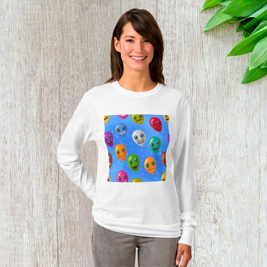 モンスター風船の楽しい顔の風船 Tシャツ