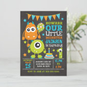 モンスター1歳誕生日招待状 招待状 (スタンド正面)