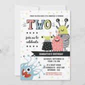 モンスター2歳の誕生日招待状 招待状 (正面)