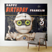 モンスター テーマの子供の誕生日 背景 タペストリー (インサイチュ(横))