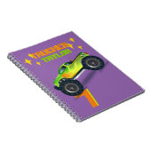 モンスター トラックがすごい！ 子供の誕生日 年齢 名前 ノートブック (右側)