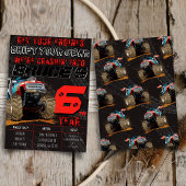 モンスター・トラック・ラリー キッズの誕生日パーティーへの招待 招待状