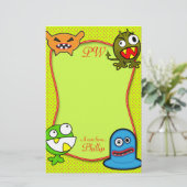 モンスター-ノートからの… 子供の一流の静止した 便箋 (スタンド正面)