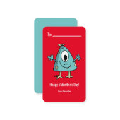 モンスター ハッピー バレンタイン デー 学校 ノートカード (正面/裏面インサイチュ)