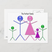 モンスター ファミリー(男子2名、女子1名) ポストカード (正面/裏面)