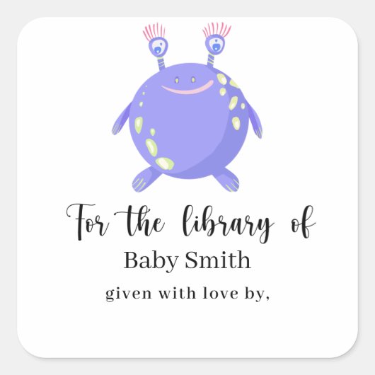 モンスター - ベビーシャワーライブラリー スクエアシール (正面)