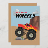 モンスター ホイール オレンジ、黄色、赤、緑 招待状 (正面/裏面)