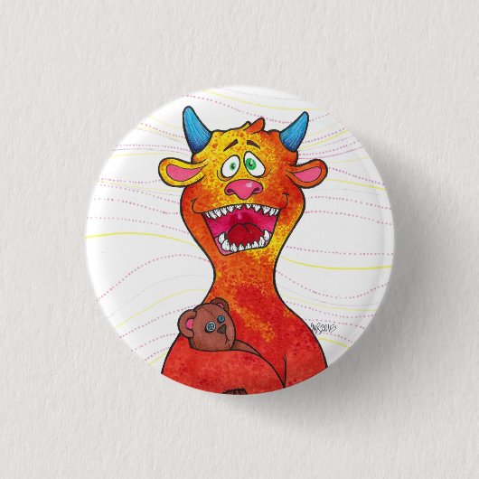 モンスター、ボタンに点を打って下さい 缶バッジ (正面)