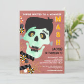 モンスター・マッシュ ハロウィン 誕生日招待状 招待状 (スタンド正面)