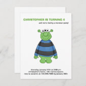 モンスター・マッシュ ・ 緑の三つ目モンスター 招待状 (正面/裏面)