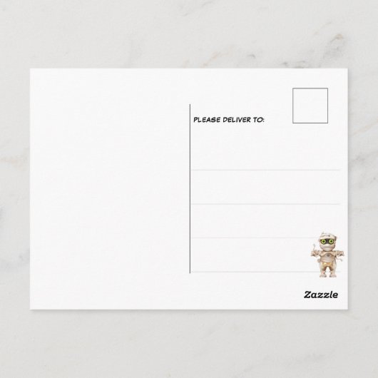 モンスター ミイラの子供の誕生日 ポストカード (裏面)