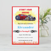 モンスター レッド レース カー バースデー 招待状 (スタンド正面)