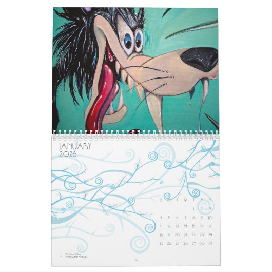 モンスター、洞窟およびラベル2012 12か月のカレンダー カレンダー (1月 2026)