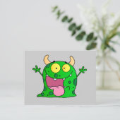 モンスター 面白い コミック 絵 かわいい 幸せ ポストカード (スタンド正面)