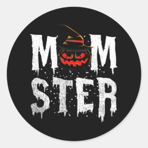 モンスターTシャツ 面白い ママ ハロウィン コスチューム ラウンドシール