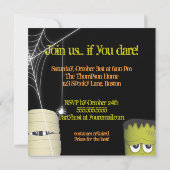 モンスタ不気味ー&フレンズのハロウィーンの衣装パーティー 招待状 (裏面)