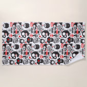 モンスタ予測できなーと引用文 ビーチタオル (正面)