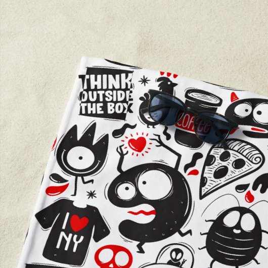 モンスタ予測できなーと引用文 ビーチタオル (インサイチュ)