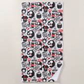 モンスタ予測できなーと引用文 ビーチタオル (正面)