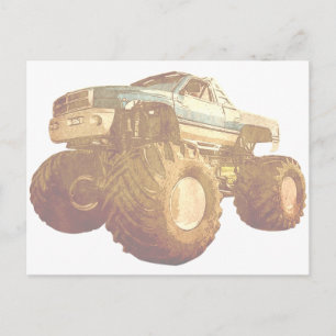 モンスタ淡い色のートラック ポストカード