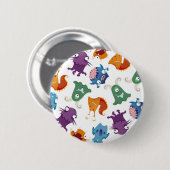 モンスタ熱狂するーのおもしろいカラフルパター子供へン 缶バッジ (正面&裏面)