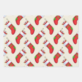 モンスタ熱狂するーカラフル・クリスマス・パターン ラッピングペーパーシート (正面)