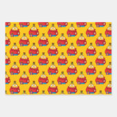 モンスタ熱狂するーカラフル・クリスマス・パターン ラッピングペーパーシート (正面3)