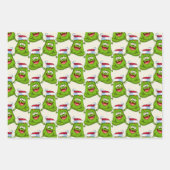 モンスタ熱狂するーカラフル・クリスマス・パターン ラッピングペーパーシート (正面)