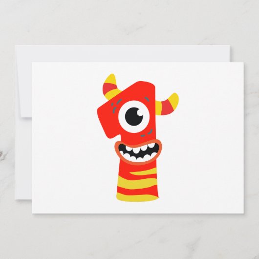 モンスタ男女兼用ー1歳の誕生日パーティー写真 招待状 (裏面)