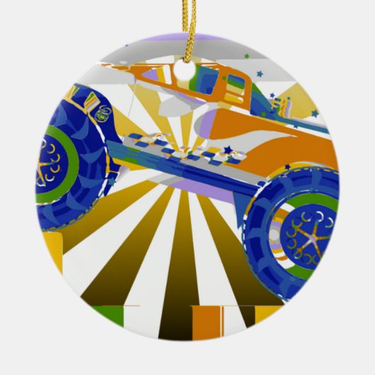 モンスタ素晴らしーサイケデリックトラック セラミックオーナメント (正面)