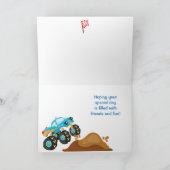 モンスタ転がートラック誕生日 カード (内部)