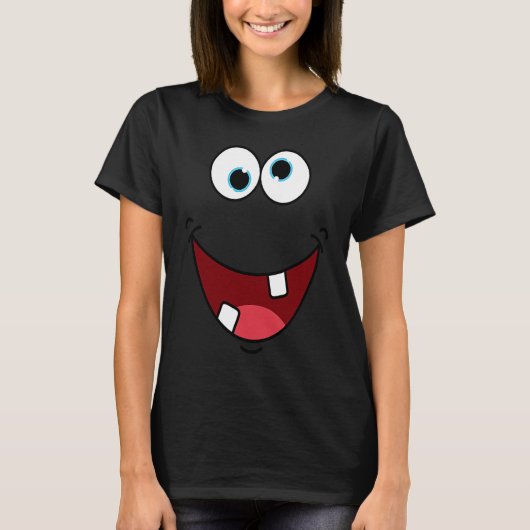 モンスタ間抜けー顔キャラクター簡単ハロウィーンコスタム Tシャツ (正面)