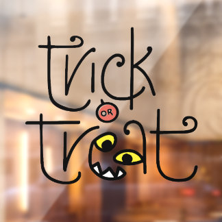 モンスタ間抜けー顔ハロウィーントリックまたはトリート ウィンドウサイン