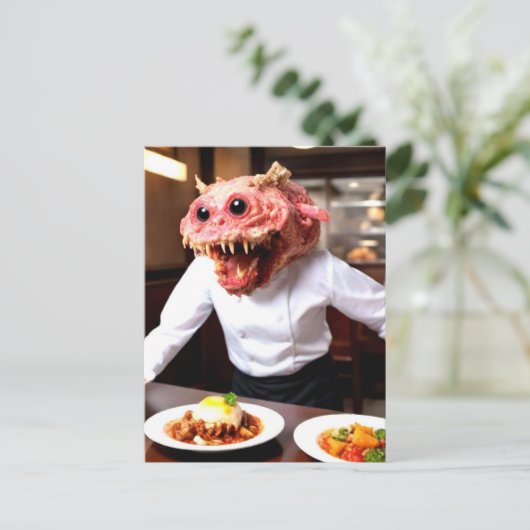 モンスタ風変わりーおもしろいシェフ ポストカード (スタンド正面)