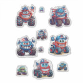 モンスタ鮮やかートラックのステッカーシート シール (正面)