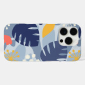 モンステモダンラリーフ抽象芸術ハワイアントロピカルネービー Case-Mate iPhoneケース (裏面 (横))