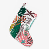 モンステラとのシームレスなパターンの熱帯背景 スモールクリスマスストッキング (正面 (吊り時))