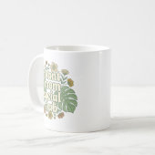 モンステラとフラワーの美意識 コーヒーマグカップ (正面左)
