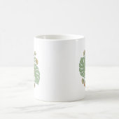 モンステラとフラワーの美意識 コーヒーマグカップ (中央)