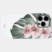 モンステラのピンクの蘭の名前と熱帯フローラ Case-Mate iPhoneケース (裏面 (横))