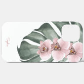 モンステラのピンクの蘭の名前と熱帯フローラ Case-Mate iPhoneケース (裏面 (横))