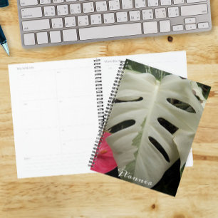 モンステラの斑入りリーフフラワー プランナー手帳